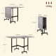 Six-Seater Drop-Leaf Dining Table, with Wheels - Grey Wood-Effect
