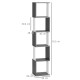 Modern 5-Tier Bookshelf, Freestanding Bookcase Storage Shelving for Living Room Home Office Study, White and Dark Grey