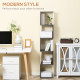 Modern 5-Tier Bookshelf, Freestanding Bookcase Storage Shelving for Living Room Home Office Study, White and Dark Grey