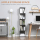 Modern 5-Tier Bookshelf, Freestanding Bookcase Storage Shelving for Living Room Home Office Study, White and Dark Grey