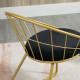 Modern Dining Chairs Set of 2, Metal Wire Kitchen Chair with Velvet-feel Cushion, Round Back and Steel Frame for Living Room, Be