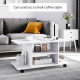Modern TV Cabinet Stand Storage Shelves Table Mobile Bedroom Furniture Bookshelf Bookcase White