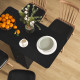 Multi-Storage Six-Person Drop Leaf Dining Table -  Distressed Black