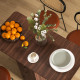 Multi-Storage Six-Person Drop Leaf Dining Table -  Distressed Brown
