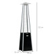 Outsunny 11.2KW Outdoor Patio Gas Heater Freestanding Pyramid Propane Heater Garden Tower Heater with Wheels, Dust Cover, Regula