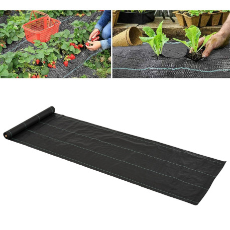 Outsunny 1x50m Gardener Premium Weed Barrier Landscape Fabric Durable & Heavy-Duty Weed Block Gardening Mat, Easy Setup & Superi