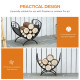 Outsunny Metal Arced Firewood Log Holder Indoor Outdoor Folding Firewood Rack Fireplace Wood Storage Shelf w/ Leaf Pattern Desig