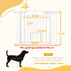 PawHut 77cm Tall Dog Gate with Cat Door, 7cm and 14cm Extensions, for Stairs, Doorways, 76-104cm Width