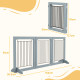 PawHut Foldable Pet Gate, with Three Panels &amp; Two Support Feet - Grey