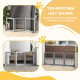 PawHut Foldable Pet Gate, with Three Panels &amp; Two Support Feet - Grey