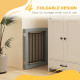 PawHut Foldable Pet Gate, with Three Panels &amp; Two Support Feet - Grey
