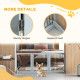 PawHut Foldable Pet Gate, with Three Panels &amp; Two Support Feet - Grey