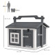PawHut Indoor Rabbit Hutch, Portable Small Animal House Outdoor, with Top Handle, Openable Roof - Grey