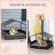 PawHut Wicker Dog Bed, Elevated Rattan Dog House with Removable Cushion and Canopy, for Small and Medium Dogs, 98 x 69 x 70cm - 