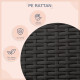 PawHut Wicker Dog Bed, Elevated Rattan Dog House with Removable Cushion and Canopy, for Small and Medium Dogs, 98 x 69 x 70cm - 