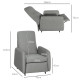 Push Back Recliner Armchair, Fabric High Back Reclining Chair with Adjustable Leg Rest and Pocket Spring Seat for Living Room, B