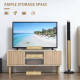 Sliding Door TV Cabinet Stand - Oak Wood-Effect