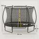 SPORTNOW 8ft Trampoline with Enclosure Net and Spring Cover, Outdoor Trampoline Garden Jumping Mat, Black