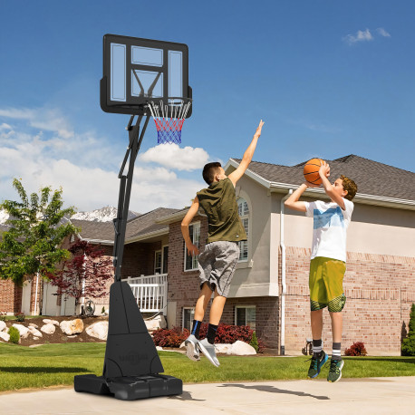 SPORTNOW Basketball Hoop Outdoor, Height Adjustable Basketball Hoop and Stand with Rebound System, Weighted Base, Portable on Wh
