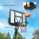 SPORTNOW Basketball Hoop Outdoor, Height Adjustable Basketball Hoop and Stand with Rebound System, Weighted Base, Portable on Wh