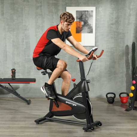 SPORTNOW Indoor Exercise Bike, Quiet Stationary Bike, Stylish Cycling Machine with Adjustable Seat and Resistance, LCD Monitor, 