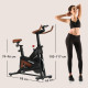 SPORTNOW Indoor Exercise Bike, Quiet Stationary Bike, Stylish Cycling Machine with Adjustable Seat and Resistance, LCD Monitor, 