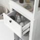 Tall Bathroom Cabinet, Slim Bathroom Storage Cabinet with 2 Open Shelves, Soft Close Door and Drawer, Adjustable Shelf, Narrow C