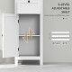 Tall Bathroom Cabinet, Slim Bathroom Storage Cabinet with 2 Open Shelves, Soft Close Door and Drawer, Adjustable Shelf, Narrow C