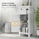 Tall Bathroom Cabinet, Slim Bathroom Storage Cabinet with 2 Open Shelves, Soft Close Door and Drawer, Adjustable Shelf, Narrow C