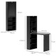 Three-Part Work Desk, with Storage and Chalkboard - Black