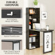 Three-Part Work Desk, with Storage and Writing Board - Black