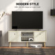 TV Cabinet Stand Unit for TVs up to 50&#039;&#039; with Foldable Drawers, Entertainment Centre for Living Room Natural