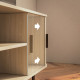 TV Stand Cabinet for TVs up to 55 Inches, TV Unit with Storage Shelves and Cupboard for Living Room, Oak Tone