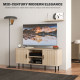 TV Stand Cabinet for TVs up to 55 Inches, TV Unit with Storage Shelves and Cupboard for Living Room, Oak Tone