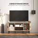 TV Stand Cabinet for TVs up to 55 Inches, TV Unit with Storage Shelves and Cupboard for Living Room, Oak Tone