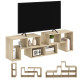 TV Stand for TVs up to 75 Inches, Free Combination TV Unit with Storage Shelves, Extendable Entertainment Centre for Living Room