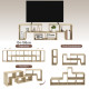 TV Stand for TVs up to 75 Inches, Free Combination TV Unit with Storage Shelves, Extendable Entertainment Centre for Living Room