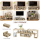 TV Stand for TVs up to 75 Inches, Free Combination TV Unit with Storage Shelves, Extendable Entertainment Centre for Living Room