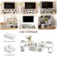 TV Stand for TVs up to 75 Inches, Free Combination TV Unit with Storage Shelves, Extendable Entertainment Centre for Living Room