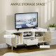 TV Unit Cabinet for TVs up to 50 Inches, TV Stand with Storage Cabinets and Drawer for Living Room and Bedroom, Natural