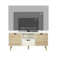 TV Unit Cabinet for TVs up to 50 Inches, TV Stand with Storage Cabinets and Drawer for Living Room and Bedroom, Natural