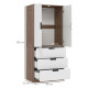 Two Door, Two Drawer Wardrobe - White/Brown