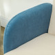 Two-Seater Velvet-Feel Mid Century Sofa - Cream/Blue