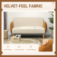 Two-Seater Velvet-Feel Mid Century Sofa - Cream/Orange