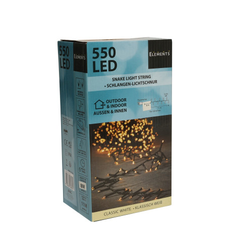Classic White Elements Snake Mains lights (1100cm)