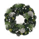 Green &amp; Silver Glitter Pine Cone Wreath (30cm)