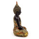 Decorative Black &amp; Orange Gold Thai Buddha - Contemplation