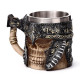 Decorative Tankard - Axe Handle Armoured Skull