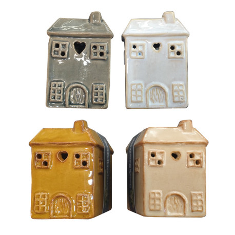 Porcelain Small Oil Burner - Eden House Shaped