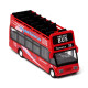 Pull Back Action Toy - Red Open Top Bus